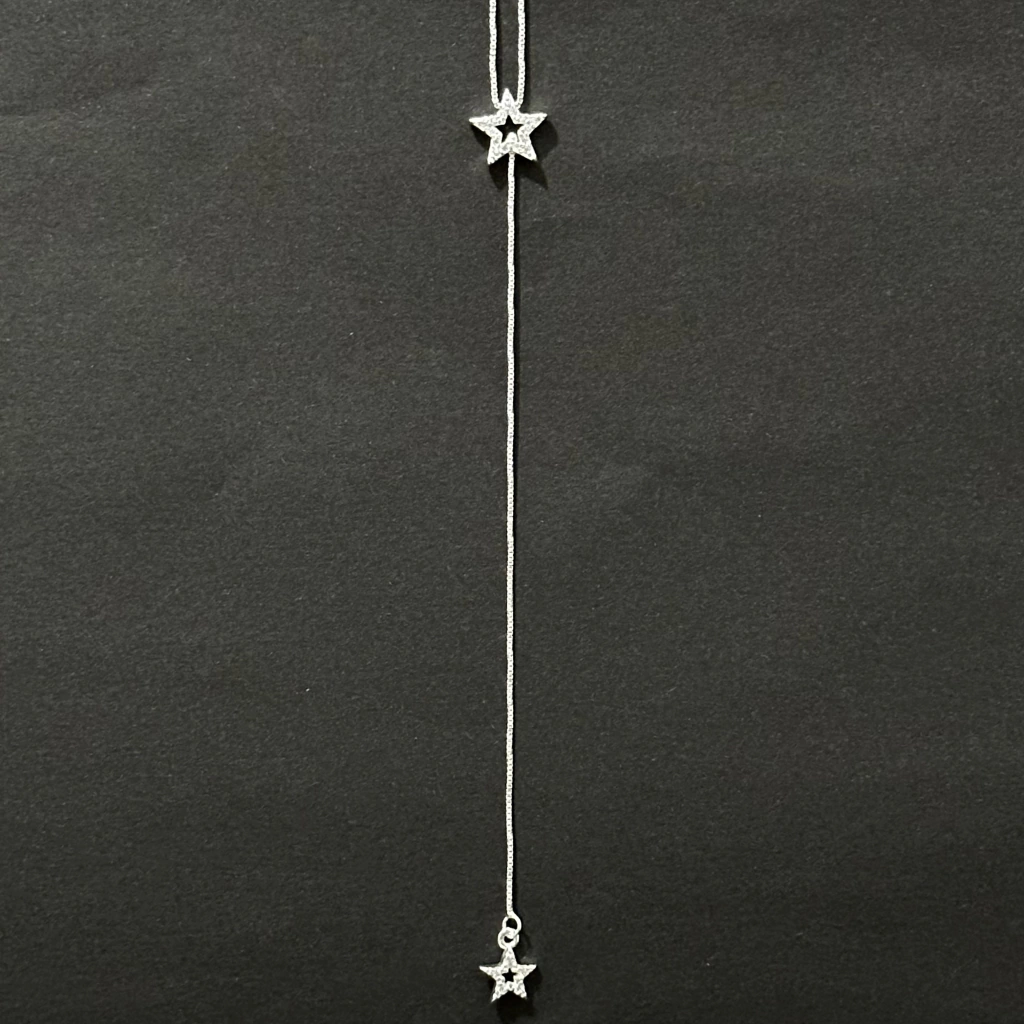 Colar 2 pingentes estrela 45 cm. - Kalon Joias